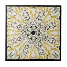 ボホイエローとブラックマンダラデザイン