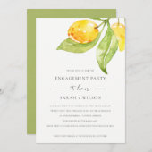 ボホイエローウォーター色の葉オリーブ婚約 招待状 (正面/裏面)