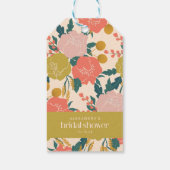 ボホイエローオレンジ植物花ブライダルシャワー ギフトタグ (裏面)