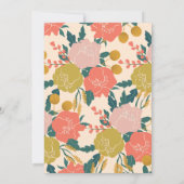 ボホイエローオレンジ植物花赤ちゃんシャワー 招待状 (裏面)