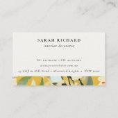 ボホイエローオークル絵を描フローラ任命 名刺 (裏面)