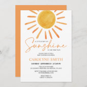 ボホイエローサンシャインウォーターカラーベビーシャワー 招待状 (正面/裏面)