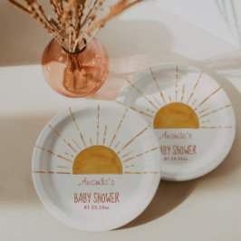 ボホイエローサンシャインベビーシャワー ペーパープレート