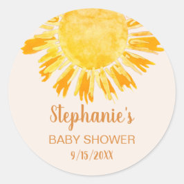 ボホイエローサンシャインベビーシャワー ラウンドシール