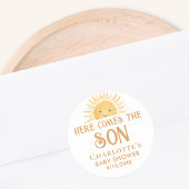 ボホイエローサンシャインベビーシャワー ラウンドシール