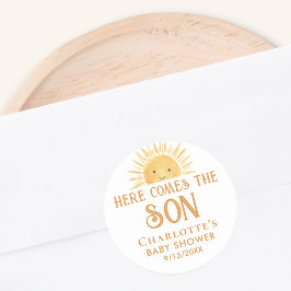 ボホイエローサンシャインベビーシャワー ラウンドシール