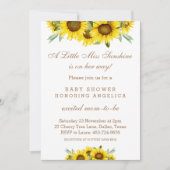 ボホイエローサンフラワーベビーガールシャワー 招待状 (正面)