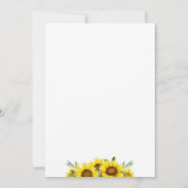 ボホイエローサンフラワーベビーガールシャワー 招待状 (裏面)