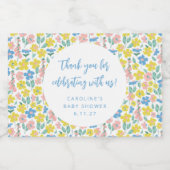 ボホイエローディティフローラカスタムベビーシャワー感謝してい スパークリングワインラベル (シングルラベル)