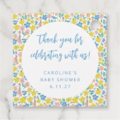 ボホイエローディティフローラカスタムベビーシャワー感謝してい フェイバータグ (裏面)