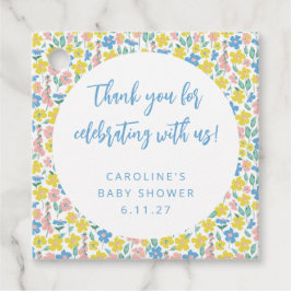 ボホイエローディティフローラカスタムベビーシャワー感謝してい フェイバータグ