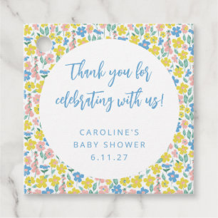 ボホイエローディティフローラカスタムベビーシャワー感謝してい フェイバータグ
