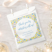 ボホイエローディティフローラカスタムベビーシャワー感謝してい フェイバーバッグ (クリップ留めされた状態)