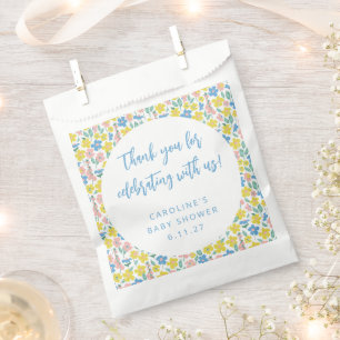 ボホイエローディティフローラカスタムベビーシャワー感謝してい フェイバーバッグ