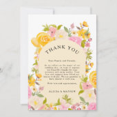 ボホイエローピンクフローラ結婚素朴 サンキューカード (正面)