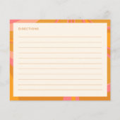 ボホイエローピンクマーブルブライダルシャワーレシピカード (裏面)