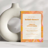 ボホイエローピンクマーブルユニークブライダルシャワー 招待状