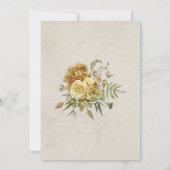 ボホイエローフローラヴィンテージウェディング日付を保存 セーブザデート (裏面)