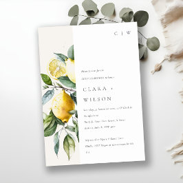 ボホイエローミニマルレモンガーデンカップルシャワー 招待状