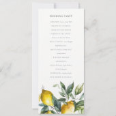 ボホイエローミニマルレモン庭園の結婚式プログラム 招待状 (裏面)