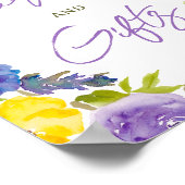 ボホイエローラベンダーフローラブライダルシャワー標識 ポスター (角)