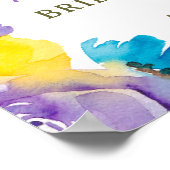 ボホイエローラベンダーフローラブライダルシャワー歓迎 ポスター (角)