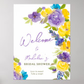 ボホイエローラベンダーフローラブライダルシャワー歓迎 ポスター (正面)