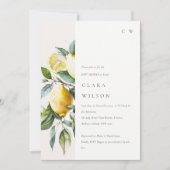 ボホイエローレミニマルモンガーデンベビーシャワー 招待状 (正面)