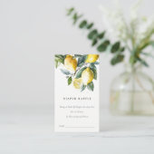 ボホイエローレモンガーデンおむつラッフルベビーシャワー エンクロージャーカード (スタンド正面)