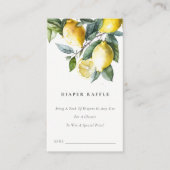 ボホイエローレモンガーデンおむつラッフルベビーシャワー エンクロージャーカード (正面)