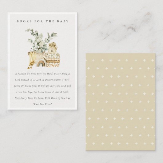 ボホイエロー子供部屋の赤ちゃんシャワー用の葉書 エンクロージャーカード (正面/裏面)