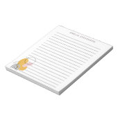 ボホイエロー抽象芸術パーソナライズされた図形 ノートパッド (回転)