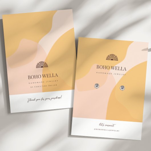 ボホイエロー&ピンク抽象芸術イヤリングディスプレイ