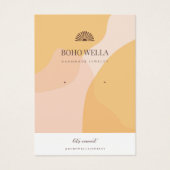 ボホイエロー&ピンク抽象芸術イヤリングディスプレイ (正面)