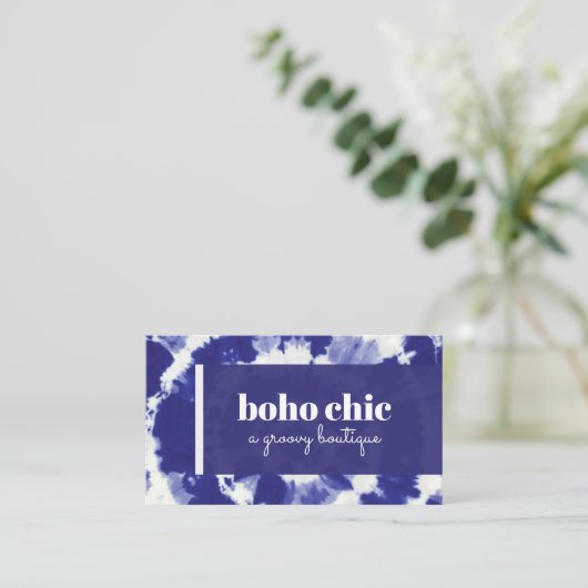 ボホインジゴ絞り染め 名刺 (スタンド正面)