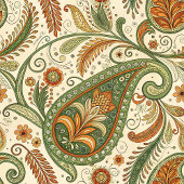 ボホインスパイアブランケットと自然ペイズリープリント フリースブランケット