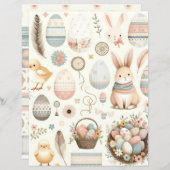 ボホイースターエフエメラスクラップブック紙 (正面/裏面)