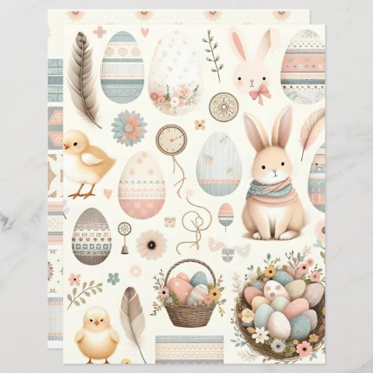 ボホイースターエフエメラスクラップブック紙 (正面/裏面)