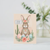 ボホイースターバニーカード – パステルお洒落はがき シーズンポストカード (スタンド正面)