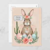 ボホイースターバニーカード – パステルお洒落はがき シーズンポストカード (正面/裏面)