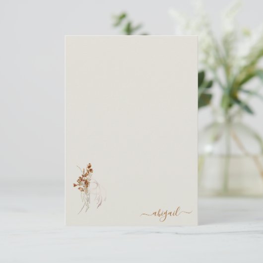 ボホウィスピーフローラパーソナライズされたシャワー空白の サンキューカード (スタンド正面)