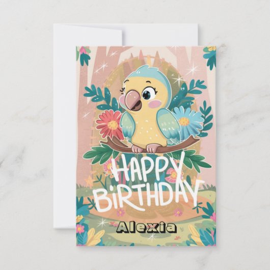 ボホウィズオウム誕生日 カード (正面)