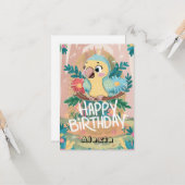 ボホウィズオウム誕生日 カード (正面/裏面インサイチュ)