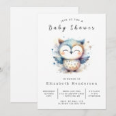 ボホウィムシフクロウ赤ちゃんシャワー 招待状 (正面/裏面)