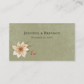 ボホウィンターグリーナリーの枝セージグリーン結婚ズ プレイスカード (裏面)