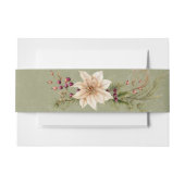 ボホウィンターグリーナリーの枝セージグリーン結婚ズ 招待状ベリーバンド (正面例)