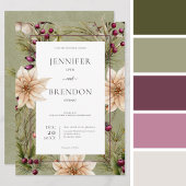 ボホウィンターグリーナリーブッシュセージグリーン 招待状