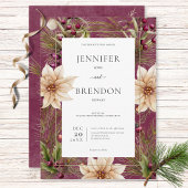 ボホウィンターグリーナリー大枝バーガンディ 招待状