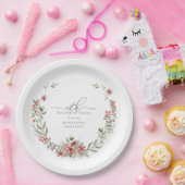 ボホウィンターグリーンリーレッドフローラ18誕生日 ペーパープレート (パーティー)