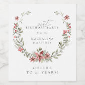 ボホウィンターグリーンリーレッドフローラ21歳 ワインラベル (シングルラベル)